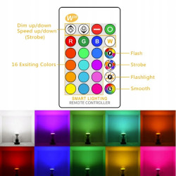 Żarówka LED GU10 5W RGB + Ciepły Biały | z Pilotem