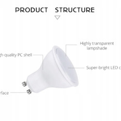 Żarówka LED GU10 5W RGB + Ciepły Biały | z Pilotem