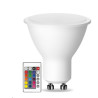 Żarówka LED GU10 5W RGB + Ciepły Biały | z Pilotem
