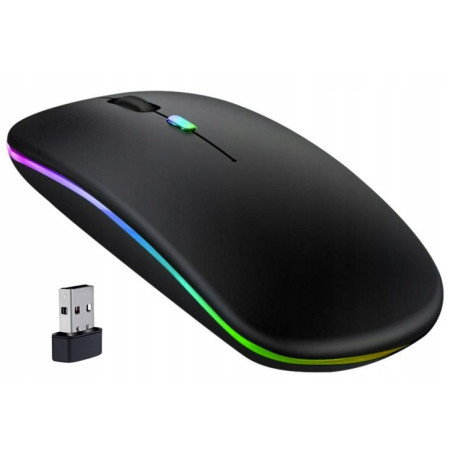 Myszka bezprzewodowa Wirless Mouse Black sensor optyczny PODŚWIETLANA