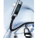 Kabel Essager 100W USB typ C - USB typ C 5A wyświetlac LED 90 stopni 2m