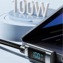 Kabel Essager 100W USB typ C - USB typ C 5A wyświetlac LED 90 stopni 2m