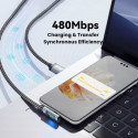 Kabel Essager 100W USB typ C - USB typ C 5A wyświetlac LED 90 stopni 2m